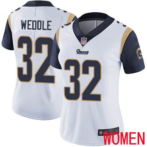 Los Angeles Rams Limited White Women Eric Weddle Road Jersey NFL Football #32 Vapor Untouchable->women nfl jersey->Women Jersey